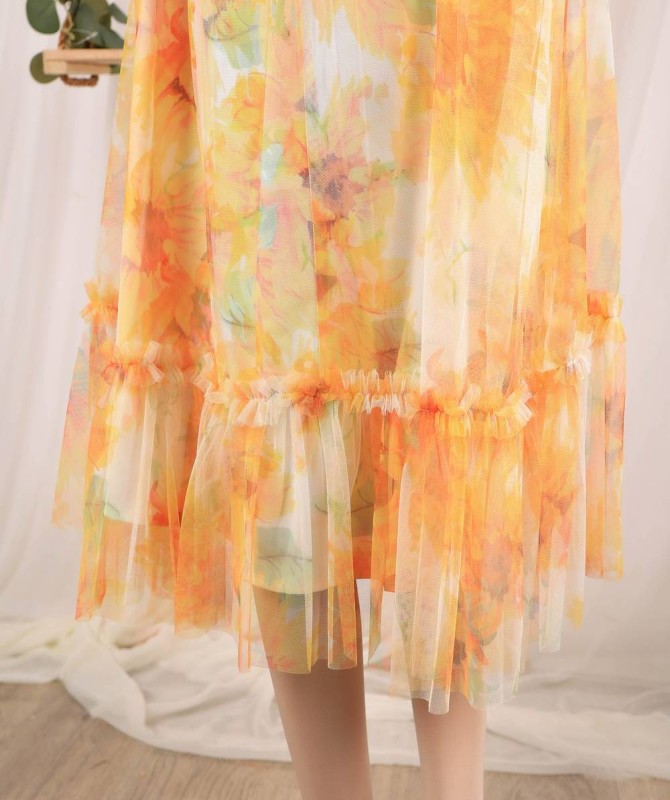 فستان  بناتي برتقالي