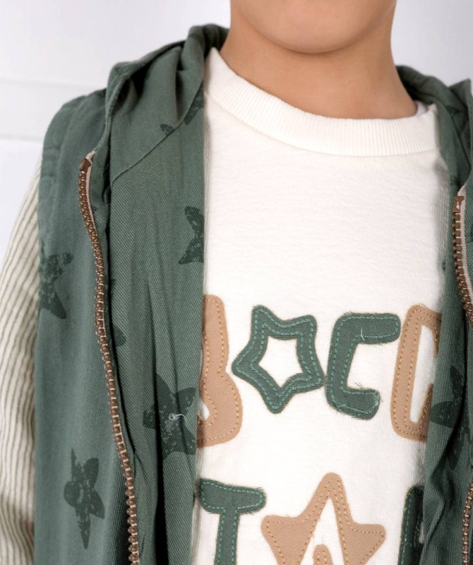 طقم 3 قطع زيتي مقلم