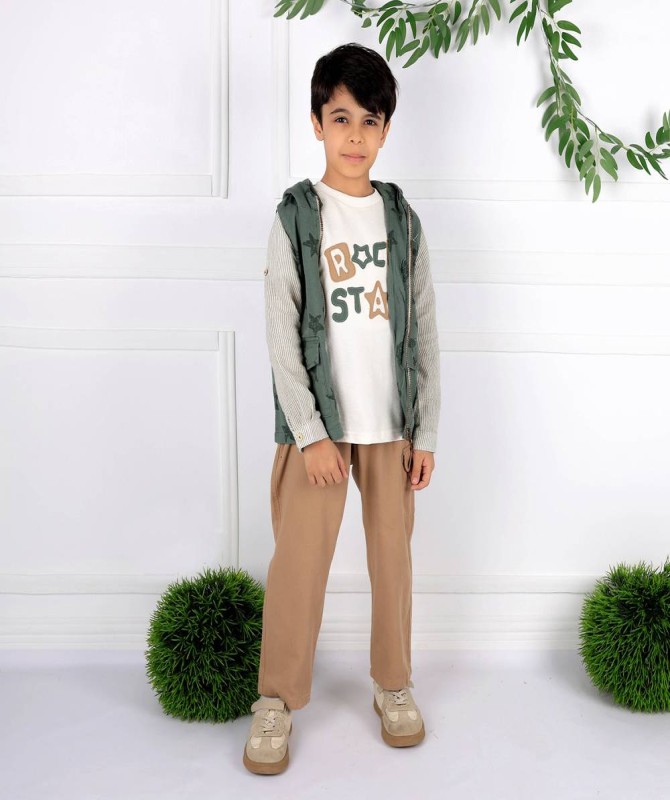 Yhree  Pieces Of Striped oil