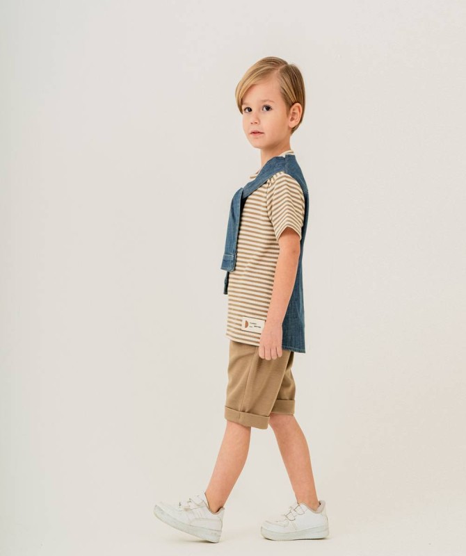 طقم قطعتين بني جينز