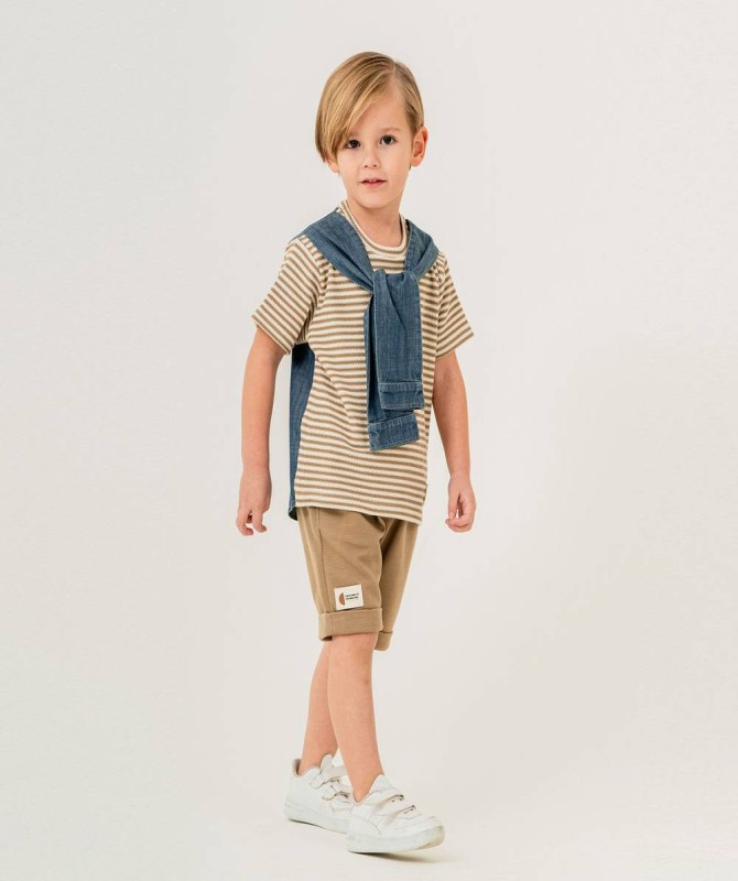 طقم قطعتين بني جينز