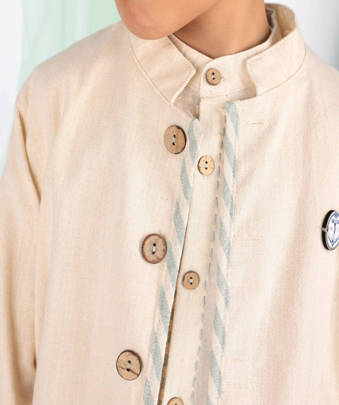 طقم 3 قطع بيج مقلم