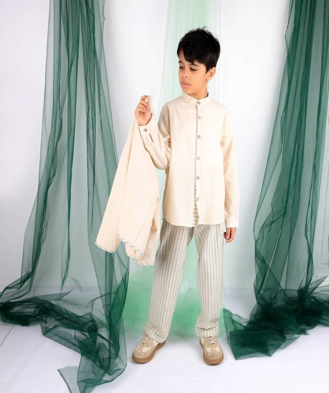 طقم 3 قطع بيج مقلم